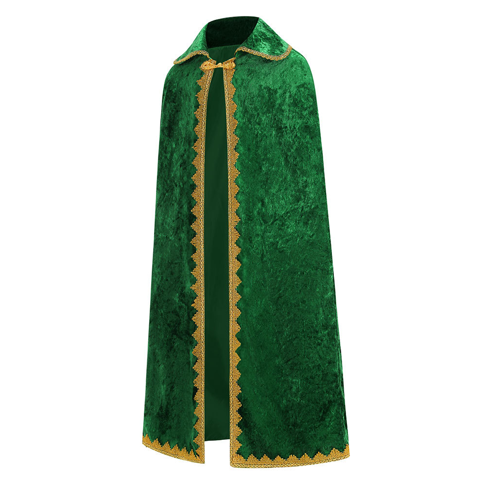 Cape royale pour adultes en 4 couleurs avec bordure dorée, robe de roi ou de reine médiévale pour hommes et femmes, costumes de cosplay pour Halloween et carnaval