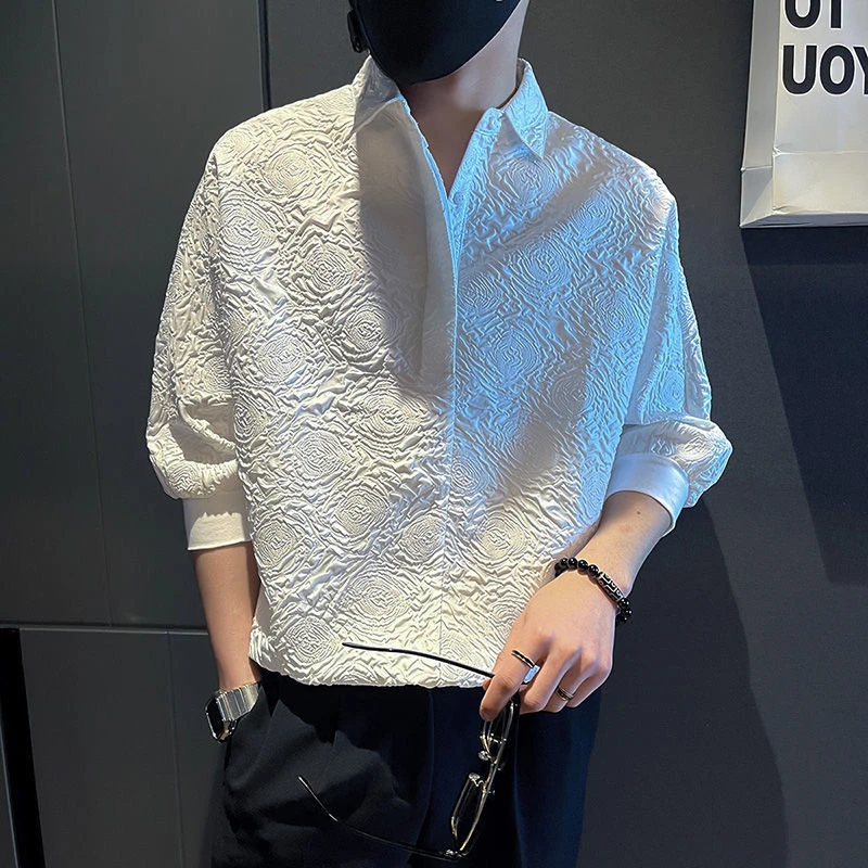 Homme chemise graphique demi manches chemises pour hommes blanc nouveau à la mode 2025 Xxl élégant avec manches hauts tendance S luxe Social I