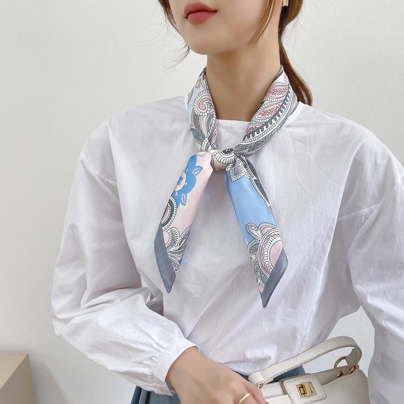 70cm cheveux impression soie cool sentiment écharpe pour femmes mode cravate sac à main Foulard poignet Foulard châle enveloppes Hajib dame
