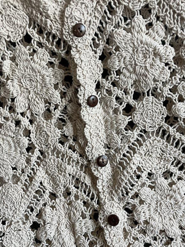 Gilet en crochet floral brodé pour femme, cardigan sans manches ajouré en maille ouverte, tenue bohème pour festival d'été