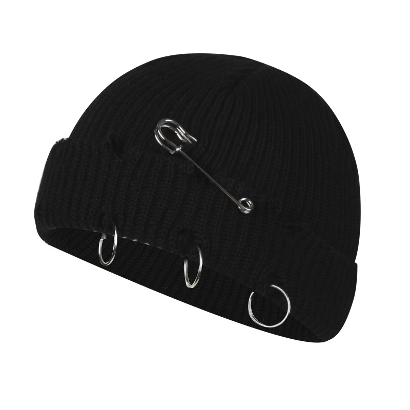 Skullies d'hiver chapeau pour femmes hommes Couple Y2K bonnets chapeaux mode gothique rue Punk tricoté Bonnet casquettes