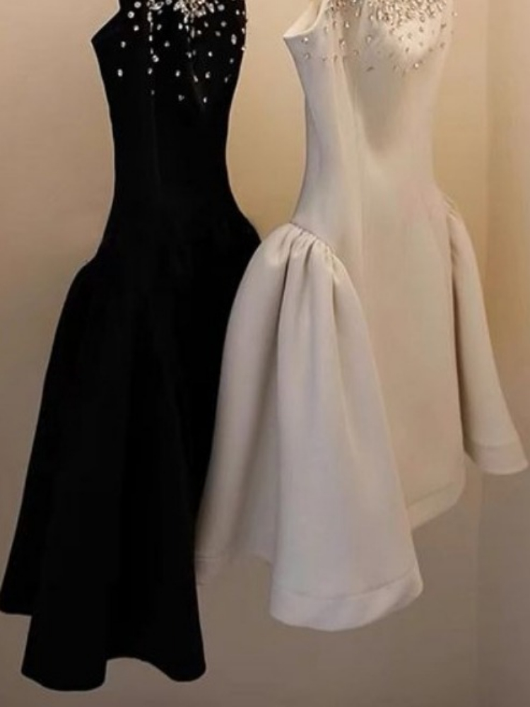 Nouvelle Robe Bandage Dos Nu pour Femme, Tunique Évasée Diamantée, Style Mode Été 2026