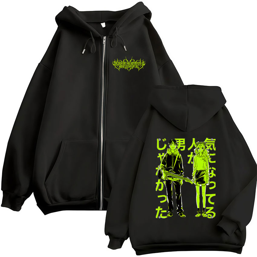 The Guy She Was Interested in Wasn't A Guy At All Anime Zipper Hoodies Hommes Femmes Harajuku Zip Up Hooded Sweatshirts Jackets Coat