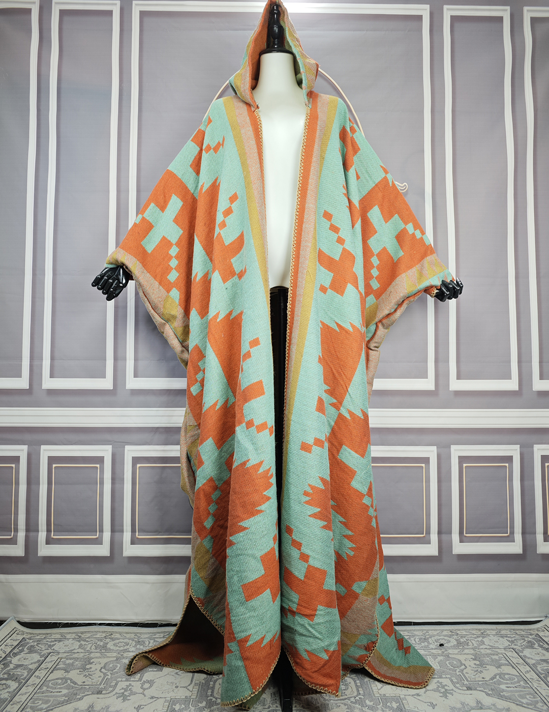 Poncho à capuche pour femmes africaines, mode hiver, ouvert sur le devant, dame musulmane, décontracté, chaud, Streetwear, longs Cardigans pour les vacances