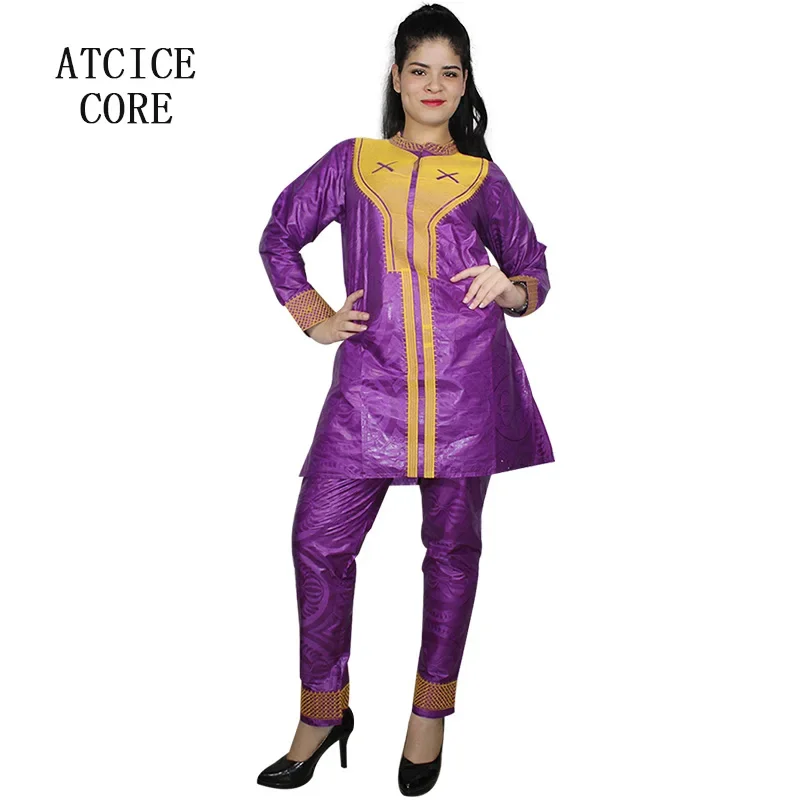 Vêtements africains pour femmes Dashiki, Design brodé, matière douce, haut et pantalon, un costume