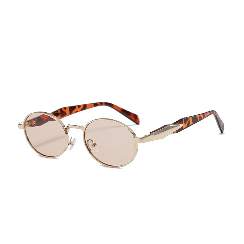 Lunettes de soleil ovales en métal elliptique pour femmes, lunettes de soleil de luxe pour dames, nuances de conduite, mode estivale