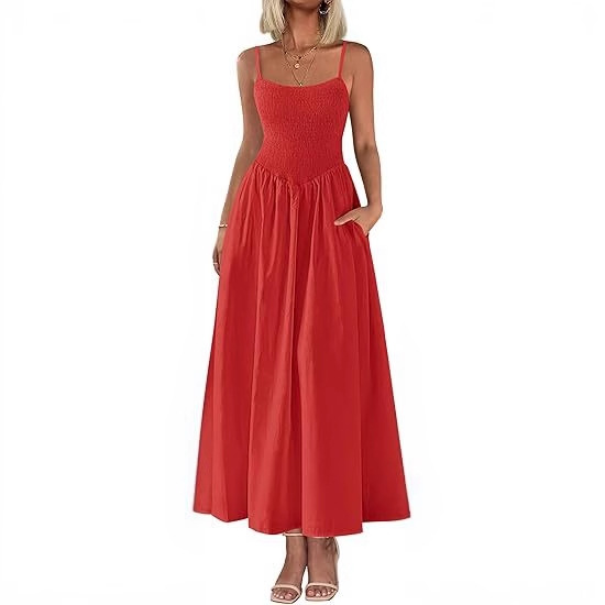Robes longues élégantes et féminines pour les vacances d'été 2026, robe plissée à bretelles pour femmes, Vestidos Fiesta Mujer, Vestidos Fiesta