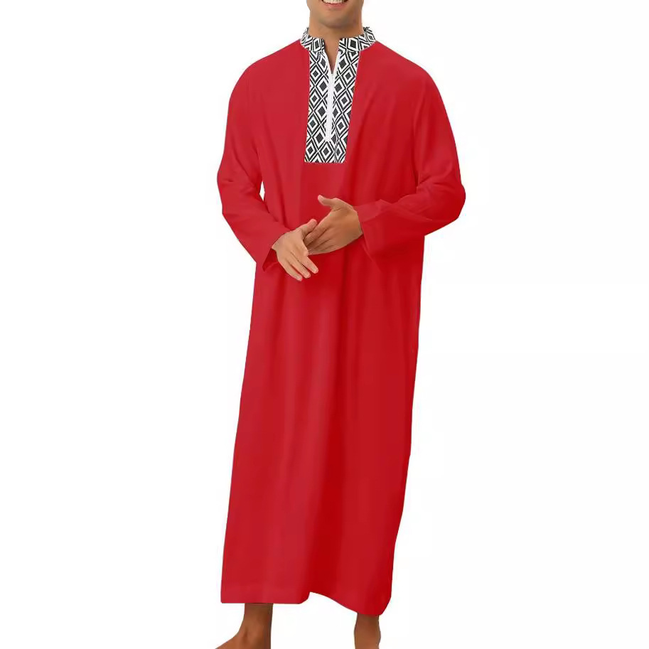 Hommes Eid longue Robe Jubba Thobe Abaya Dishdasha saoudien musulman Islam Caftan Abayas fermeture éclair dubaï caftan prière Ramadan maroc