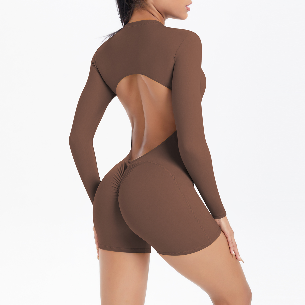 Combinaison de sport pour femme, vêtements de yoga respirants à séchage rapide, combinaison de sport à manches courtes avec fermeture éclair