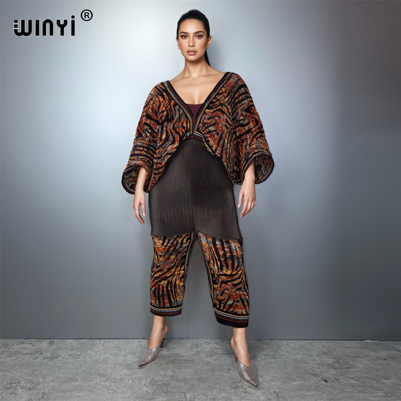 Combinaisons et salopettes plissées ajustées WINYI pour femmes, style Abaya Dubaï, tenue de soirée de luxe, mode musulmane pour la plage et les vacances