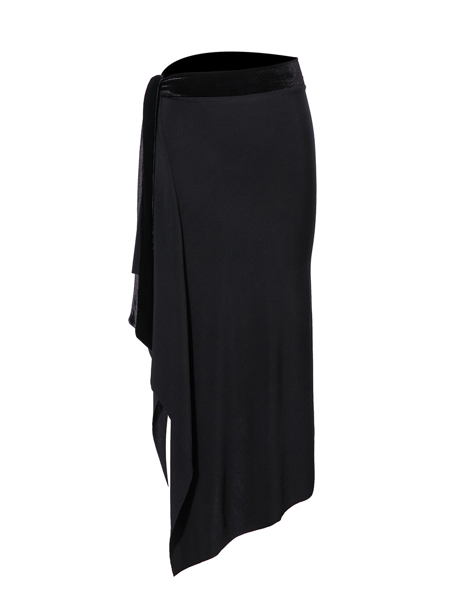 Robe de danse latine pour femmes, jupe courte de conception irrégulière, vêtements de danse latine, ventre Samba Rumba Tango Cha Cha, Costume de spectacle