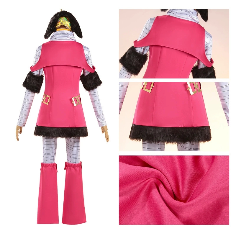 Costume de cosplay Anime JOJO Hot Pants pour adulte, uniforme de performance, costume rose rouge, vêtements de carnaval d'Halloween