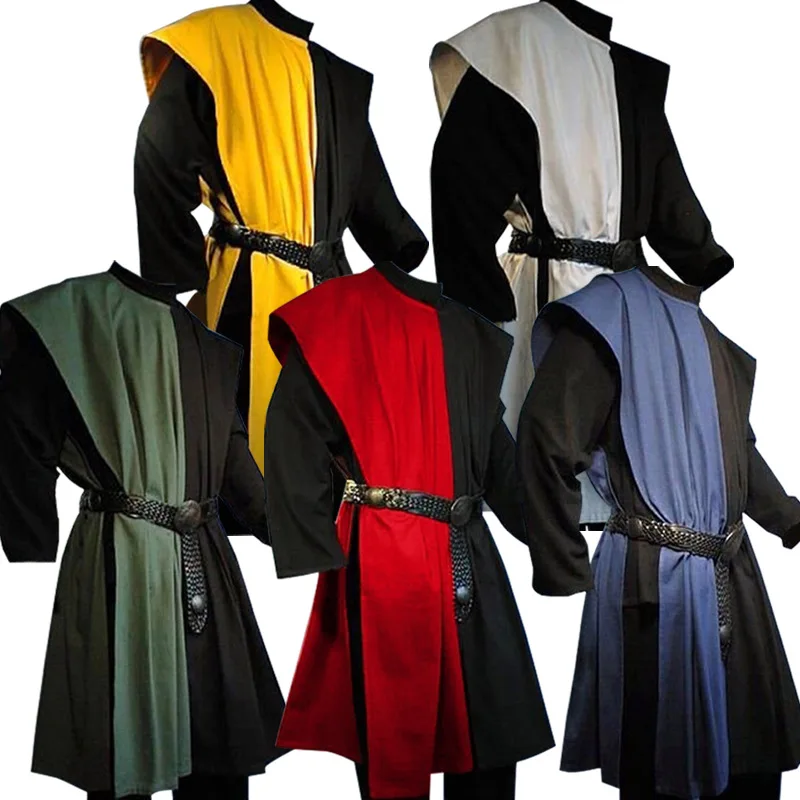 Costume médiéval pour hommes, guerriers Larp, chevalier, tunique de Cosplay, gilet, chemise, manteau de table, déguisement de carnaval d'halloween pour adultes