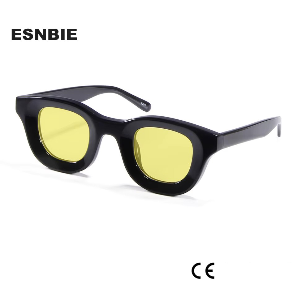Marque Designer lunettes De Soleil rondes hommes femmes évidé épais acétate lunettes De Soleil Style Hip-Hop Lunette De Soleil Homme