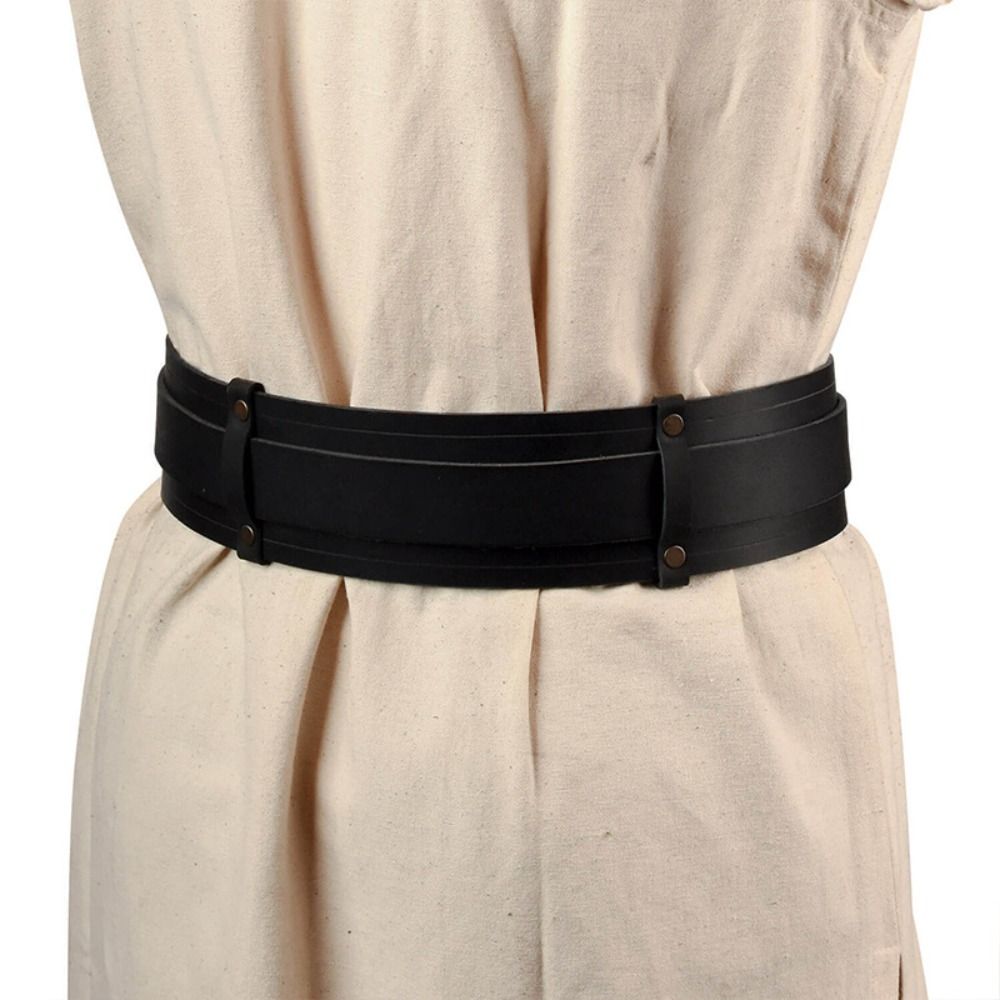 Ceinture de taille médiévale en cuir PU, ceinture de chevalier Viking, large et extensible, accessoires de Costume Vintage, Cosplay