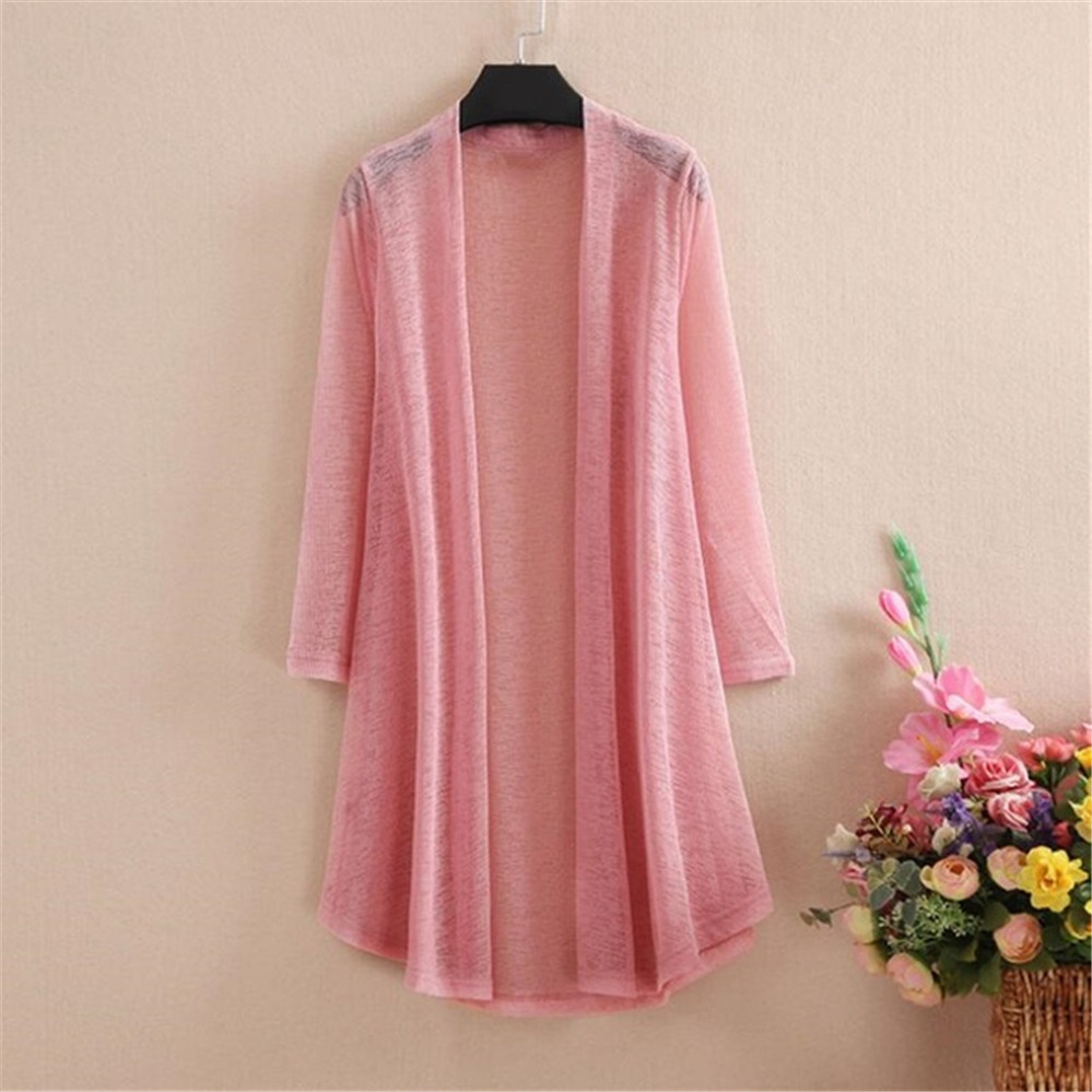 Cardigan long d'été XL-5XL pour femmes, cardigans féminins solides pour femmes, manteau décontracté adt, veste pour dames, vêtements d'extérieur châle, 2022