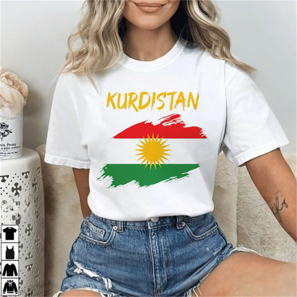 Kurdistan chemise adolescent Pastel confortable streetwear université t-shirt 80s vêtements coréens Grunge Punk Pop Culture esthétique