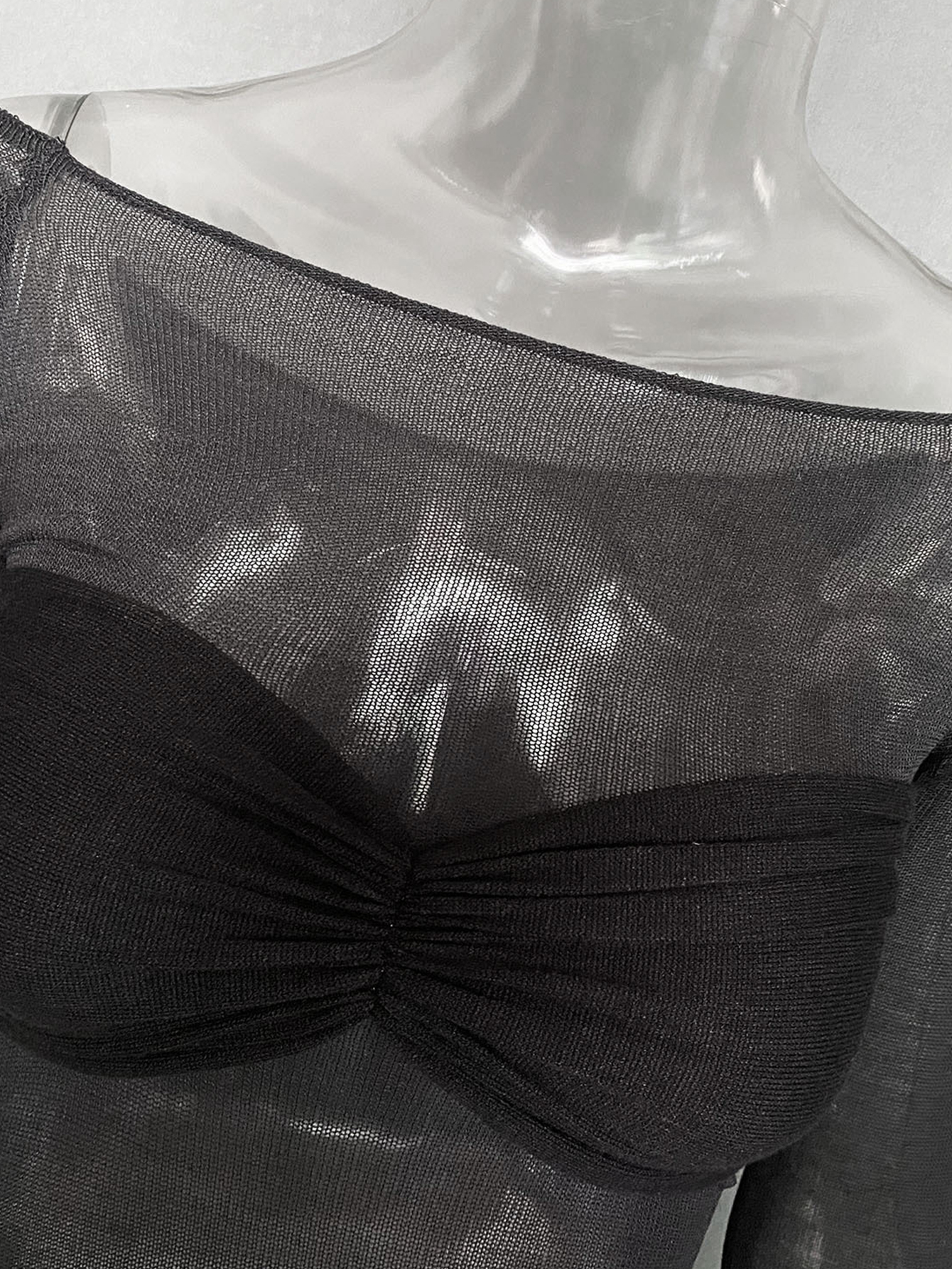 T-shirt sexy noir et blanc transparent pour femme, hauts streetwear d'été décontractés, vêtements féminins, t-shirts à manches longues, chemises, t-shirts HL