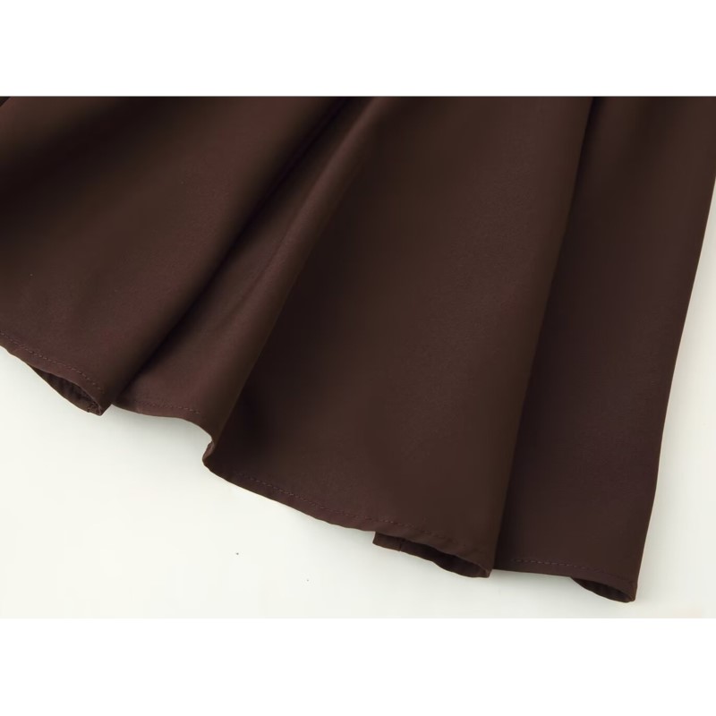 Robe en tricot patchwork pour femme, col rond, manches courtes, ourlet plissé uni, robe midi élastique pour femme, robes longues chics pour femme