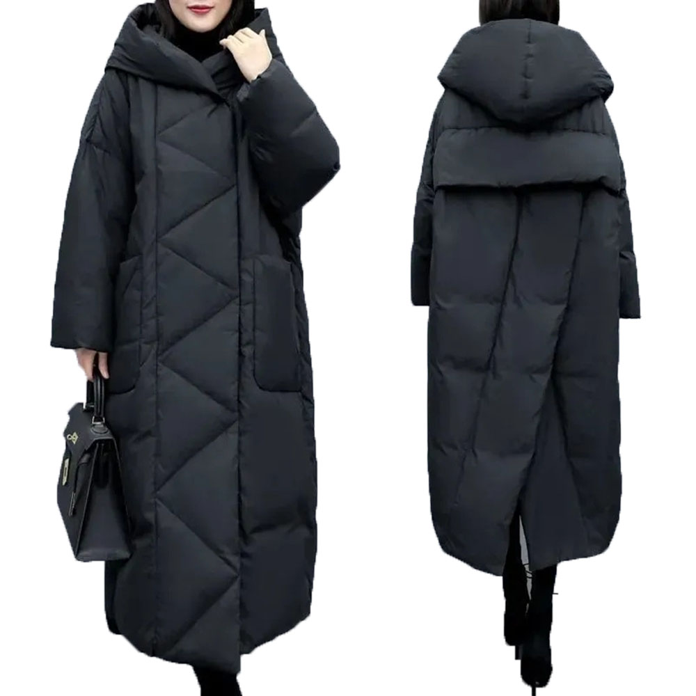 Veste mi-longue pour femme, manteau au genou, mode coréenne, coton noir, optique féminine, A823, hiver, nouveau, 2022