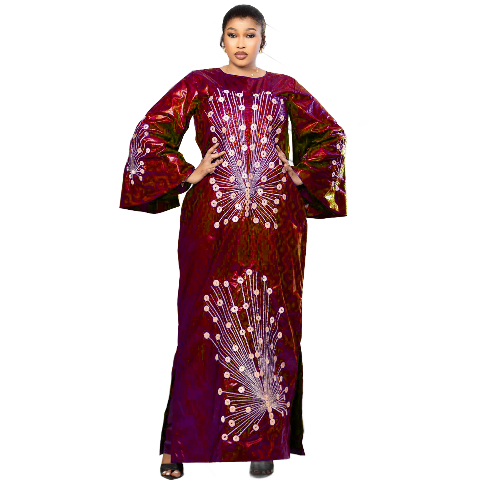 Robes africaines pour femmes, luxe, tissu boubou, broderie riche et élégante