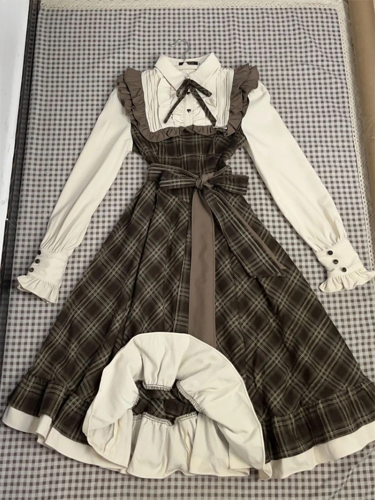 Robe de soirée mi-longue à carreaux pour femmes, Vintage français, élégante, Y2k, Design décontracté, nouvelle mode bureau, vêtements populaires coréens, automne