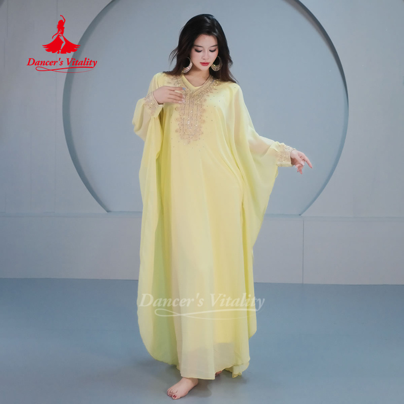Robe de spectacle de danse du ventre pour femme adulte, tempérament avancé, balançoire de cheveux, Robes Khaleegy, Costume de concours de danse orientale