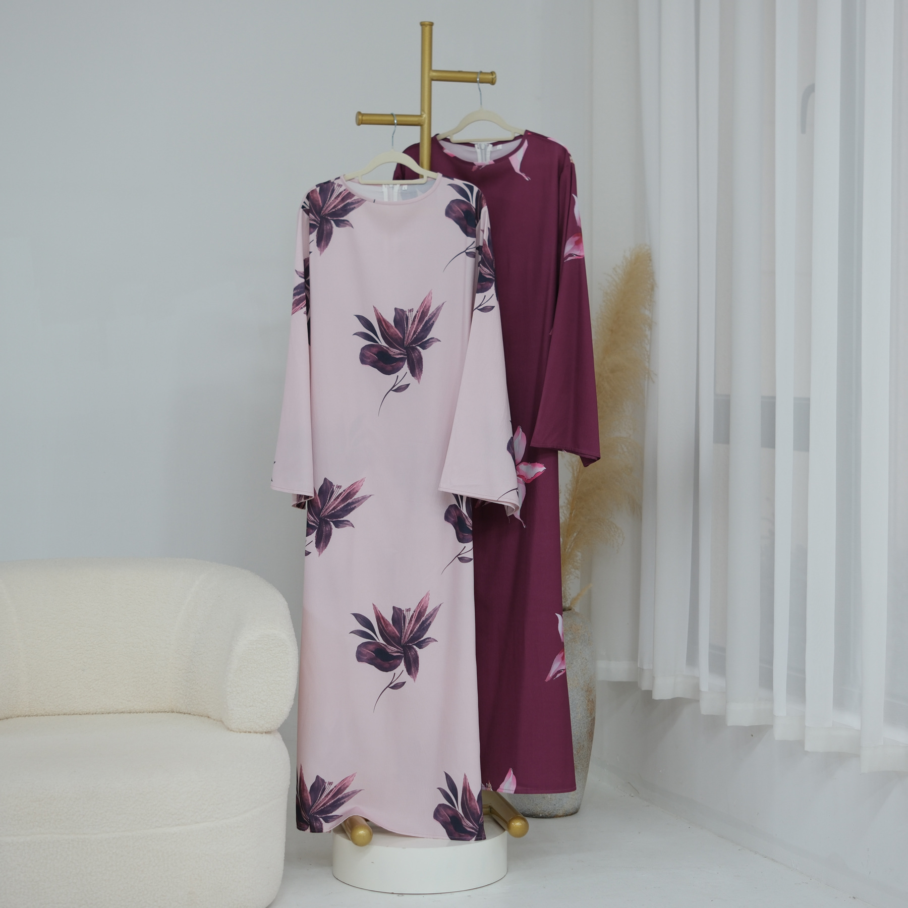 Robe pour femmes, Eid, Abaya musulmane, robes à imprimé floral, Jalabiya, Kaftan, Islam, Vestidos, robe longue arabe, Ramadan, Maroc, Dubaï, Abayas