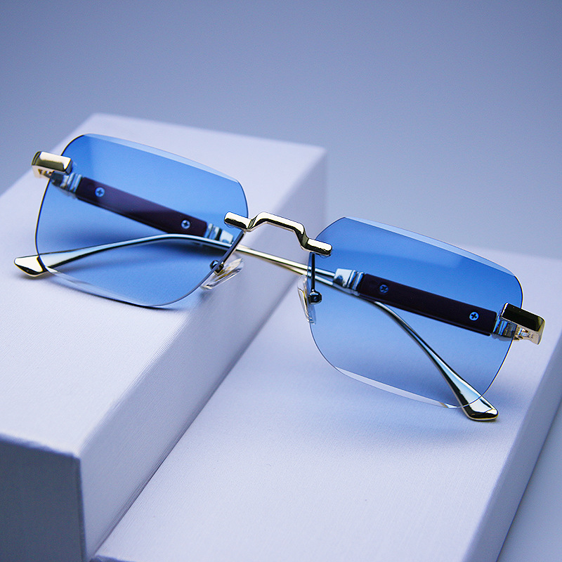Lunettes de soleil sans monture, rectangulaires, tendance, populaires, pour femmes et hommes, lunettes de soleil carrées pour femmes et hommes, pour les voyages d'été, Oculos
