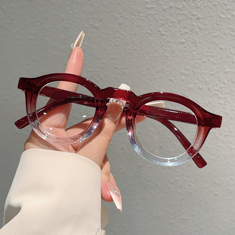 KAMMPT Lunettes Rondes Homme 2026 Nouvelle Mode Montures Optiques Dégradées Femme Mignonnes Anti-Lumière Bleue Design de Marque Décoratif