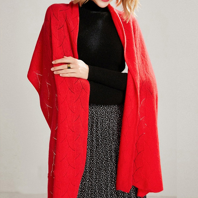 100% laine écharpe femmes hiver solide tricoté évider châle mode foulards Capes enveloppes chaudes dame cachemire comme foulard