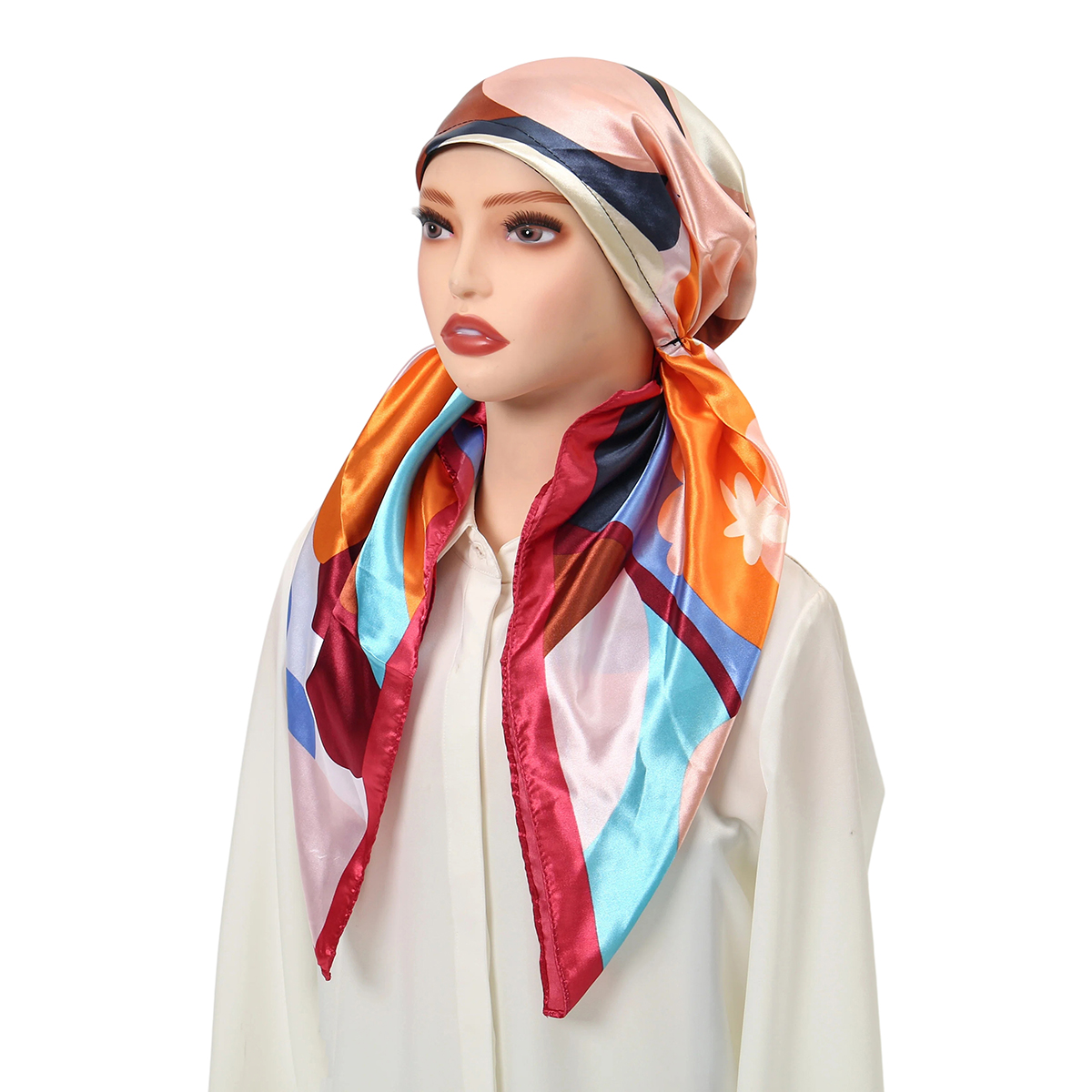 Nouveau Foulard en Satin Paisley 2026 pour Femme Musulmane, Turban Chimiothérapie, Couvre-chef pour Perte de Cheveux, Bandana