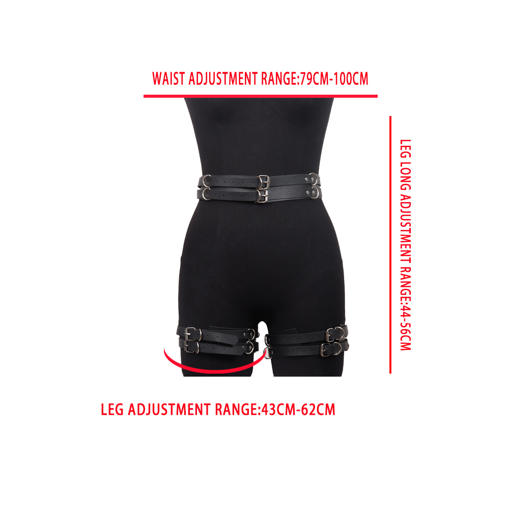 Harnais de jarretelles en cuir pour femmes, Lingerie gothique, ceinture de Bondage BDSM, bas, bretelles, jambes, cuisses, jouet pour adultes de 18 ans et plus