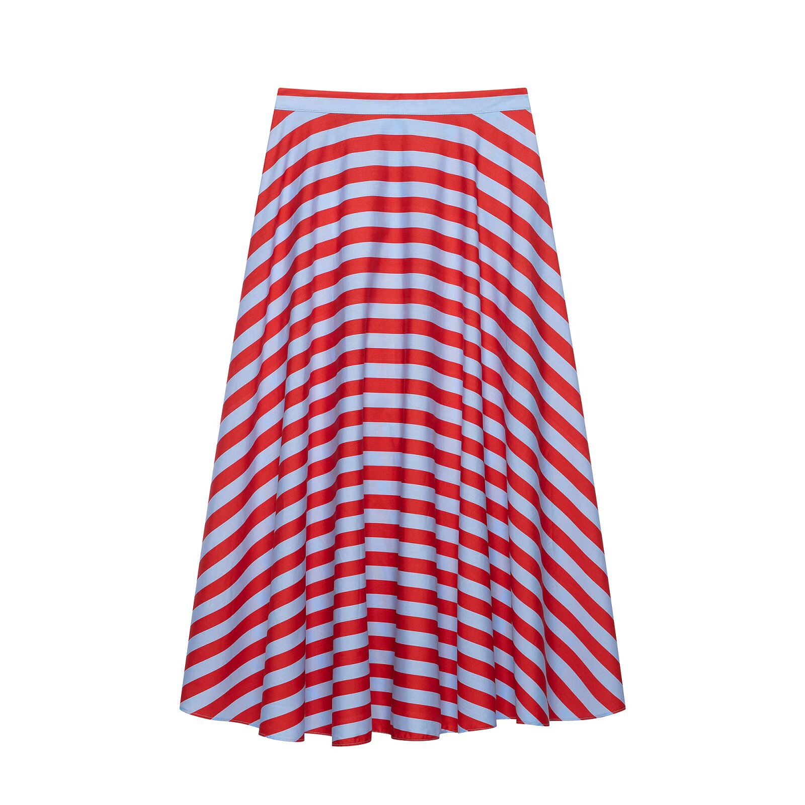 Jupe longue femme 2026, style élégant pour les vacances, décontractée et tendance, jupe MIDI rayée contrastante, nouvelle collection été rouge