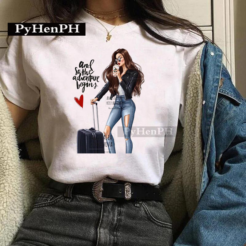 T-shirt à la mode pour filles, un T-shirt imprimé élégant de Style européen et américain, est une grande amie décontractée d'été pour les femmes