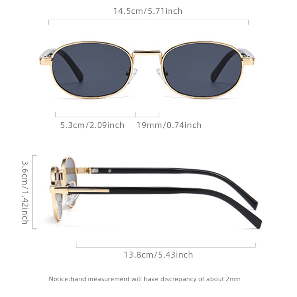 Lunettes de soleil ovales Vintage en métal pour hommes et femmes, élégantes, rétro, Protection UV400, tendance, petit visage, usage quotidien