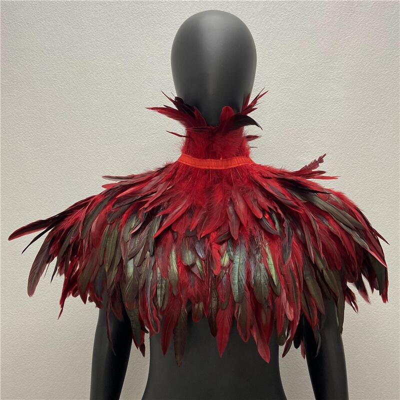 Dress Cape Halloween Wedding Party Shawl Scarf Women Neck Scarves Woman Gothic Style Turkey Shawls Feather