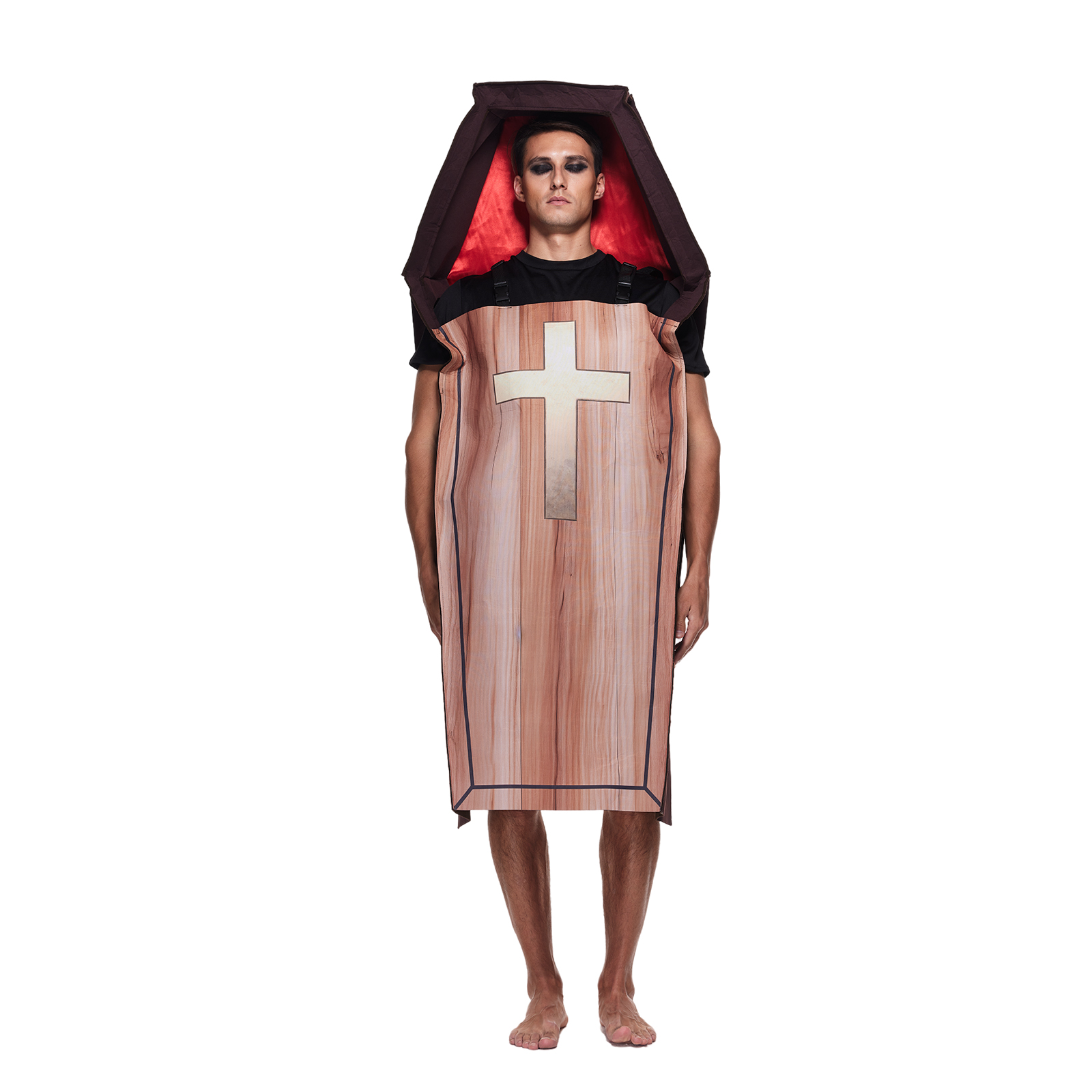 Costume de cercueil de vampire d'Halloween pour hommes, tenues de cercueil pour adultes, tunique de proximité