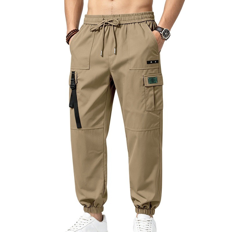 Nouveau pantalon de travail pour homme, style streetwear, avec taille élastique, plusieurs poches, coupe décontractée et tendance