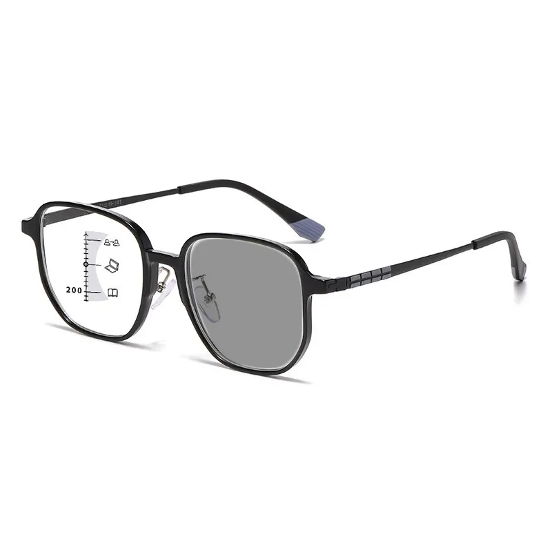 Lunettes de lecture multifocales photochromiques pour femmes, élégantes, Business, blocage de la lumière bleue, à la mode et simples, pour hommes