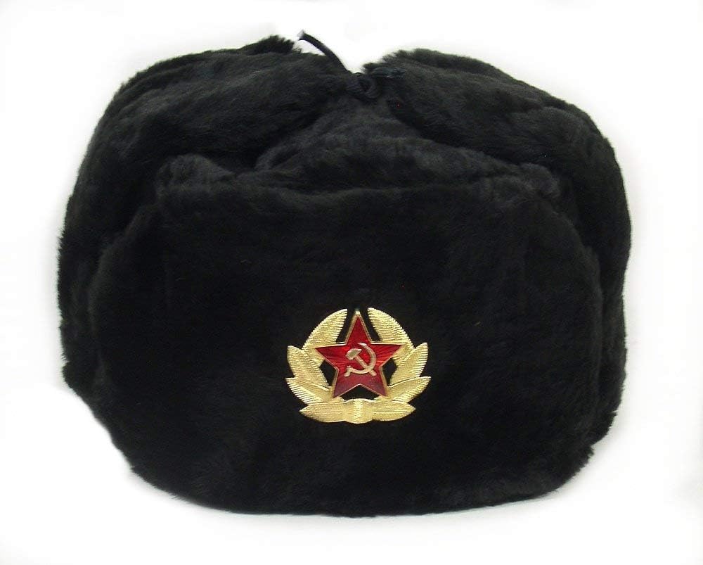 Chapeau russe, insigne militaire de l'armée soviétique, hommes femmes, chapeaux russes Ushanka, fausse fourrure, rabat d'oreille, bonnets de neige, chapeaux de trappeur