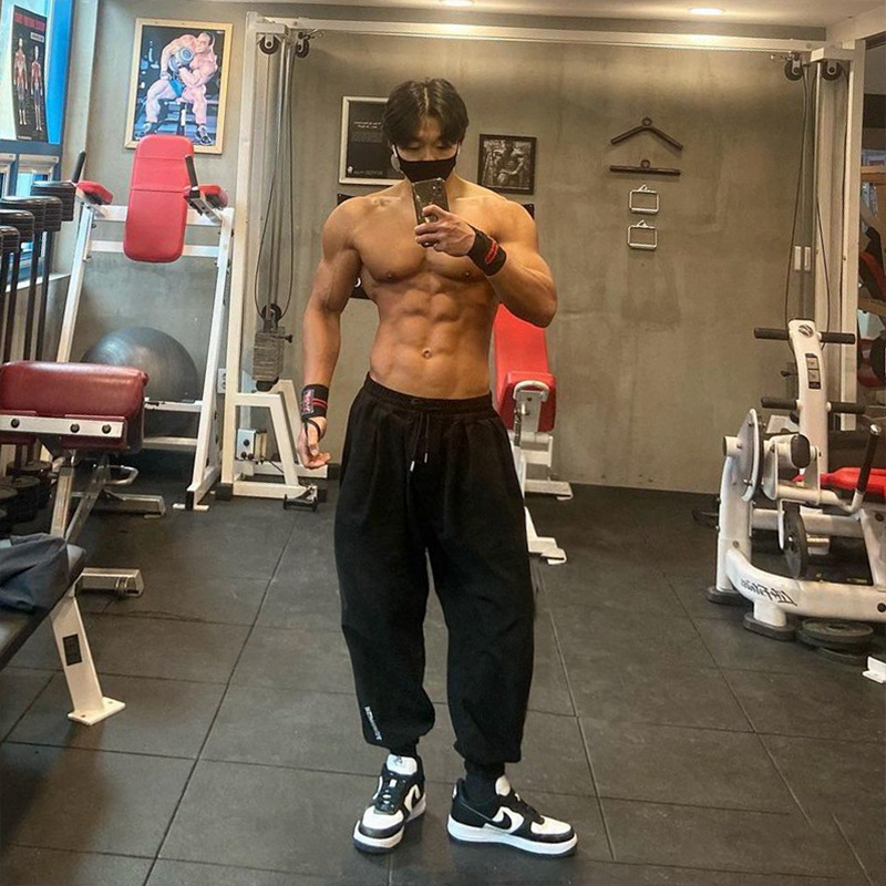 Pantalon de sport musclé pour homme, entraînement, basket-ball, course à pied, fitness décontracté, pantalon à la mode, version coréenne
