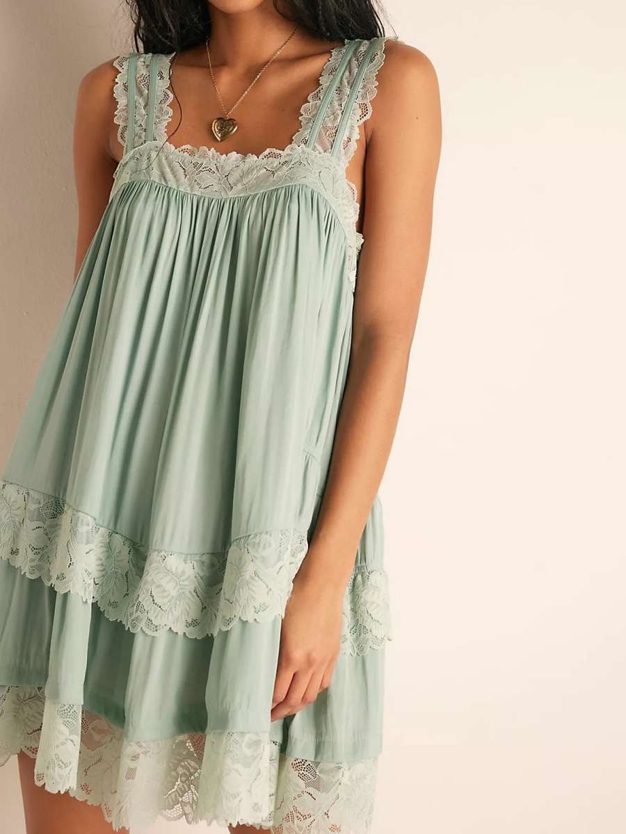 Robes Babydoll Vintage sans Dos en Maille pour Femmes, Mini-Robe Féerique en Dentelle, Robe Courte Y2K à Volants et Bordures Florales en Dentelle