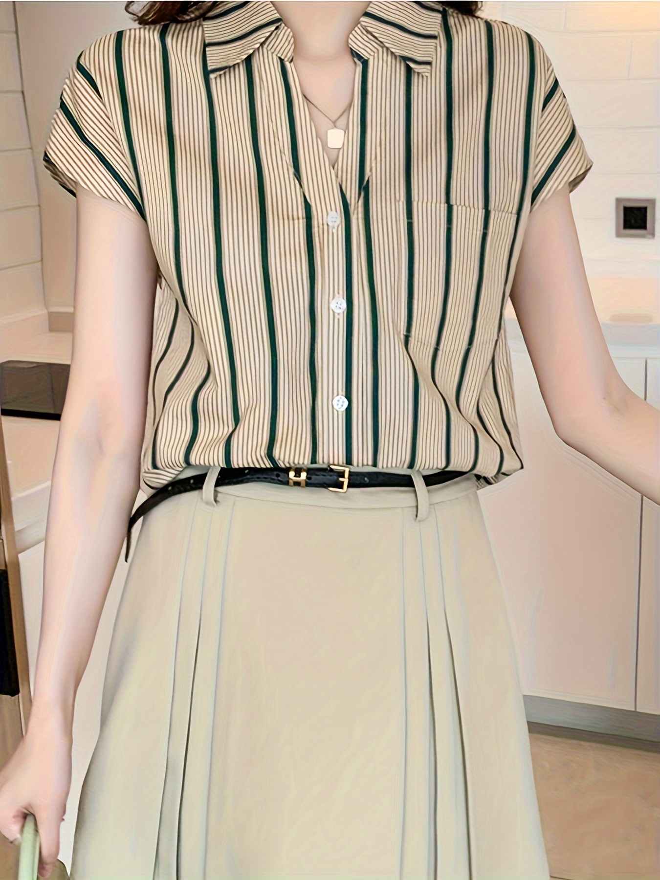 Mode rayé femmes blouses nouveau printemps été dames chemises sans manches bas dessus de chemise blusa mujer