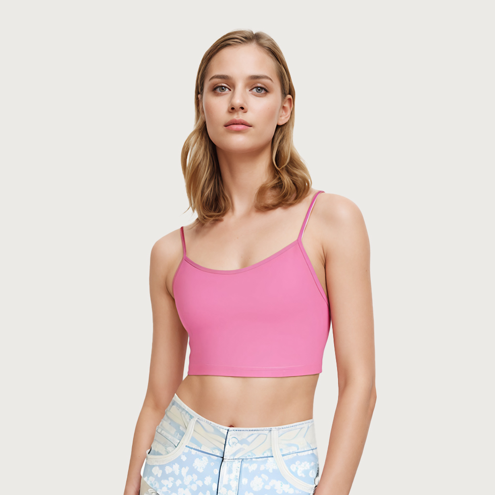 Lot de 4 débardeurs sexy d'été pour femmes, couleur unie, ajustables, confortables, doux, style crop top pour jeunes filles et femmes