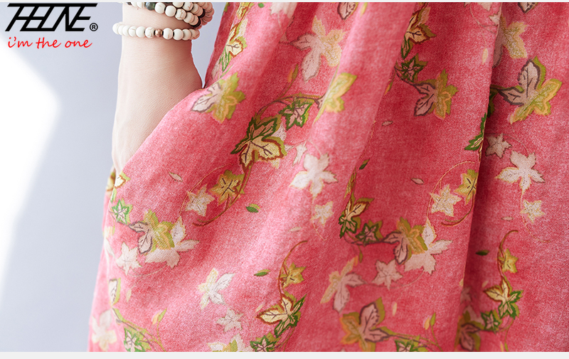 Robe maxi longue à imprimé bohème pour femmes, robe florale, lin de coton décontracté, robe éducative, grande taille, prêt à l'emploi, stock