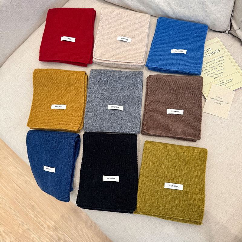 100% laine hiver écharpe pour femmes chaud triangle tricot foulards Hijab solide dame châle enveloppement femme Pashmina Bandana foulards nouveau