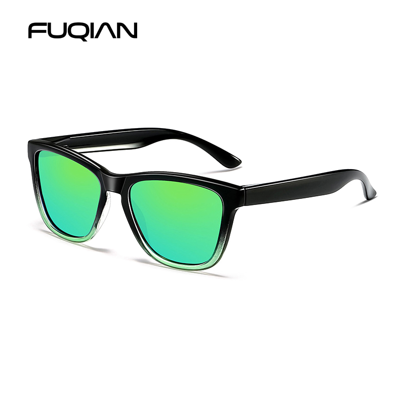 Lunettes de soleil polarisées carrées classiques pour hommes et femmes, miroir de mode bleu, lunettes de soleil de conduite, réduisent l'éblouissement, nuances d'extérieur UV400
