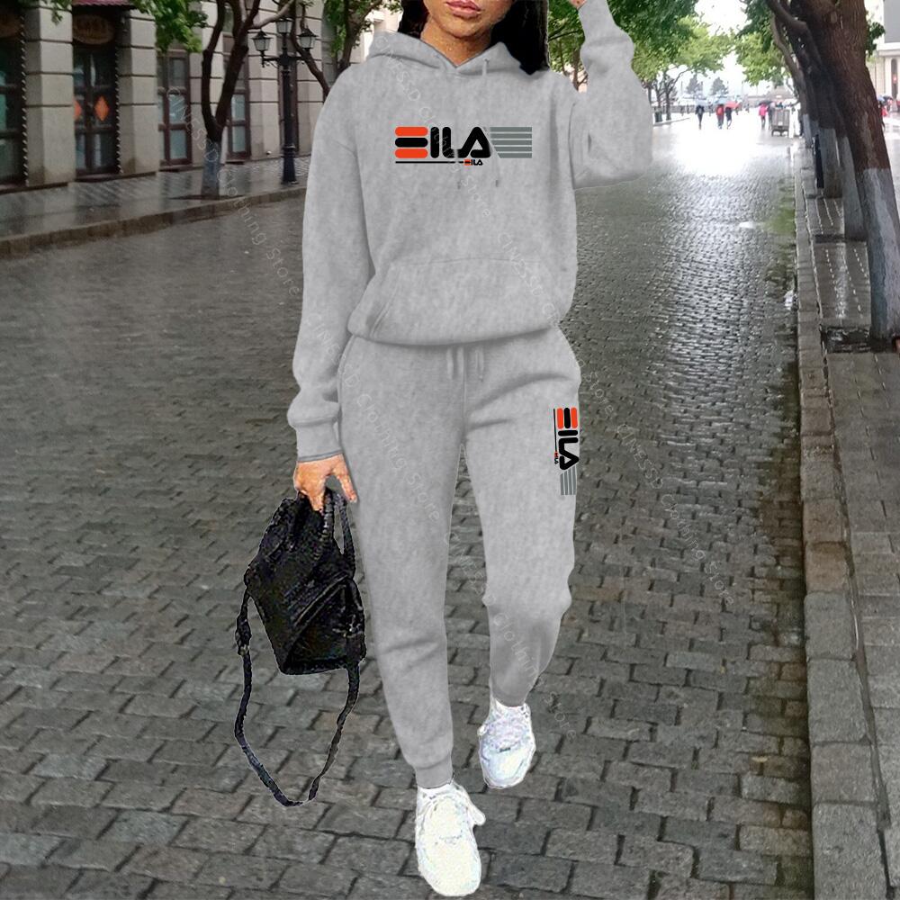 Vêtements pour femmes, automne-hiver, sweats à capuche, pantalons, mode, haute qualité, esthétique, marque de luxe, designer, streetwear, ensembles de pantalons pour femmes