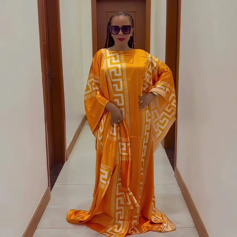 Mode robes africaines pour femme impression numérique robe de soirée manches chauve-souris robes africaines pour les femmes